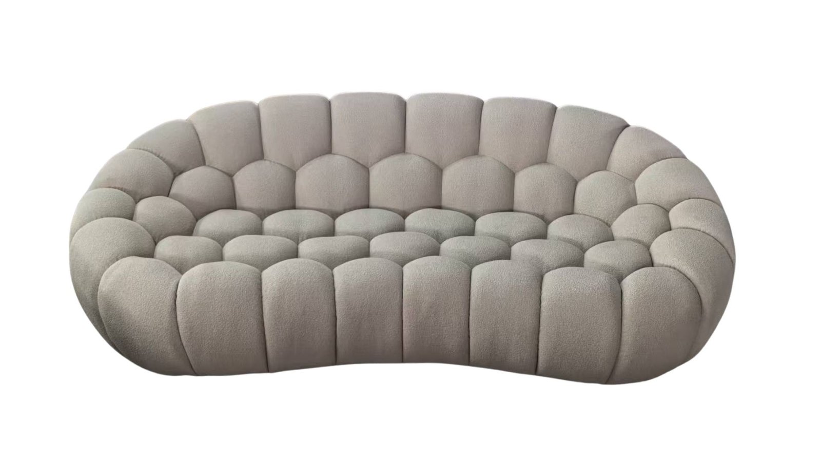 canape 2 places beige tissu bouclette