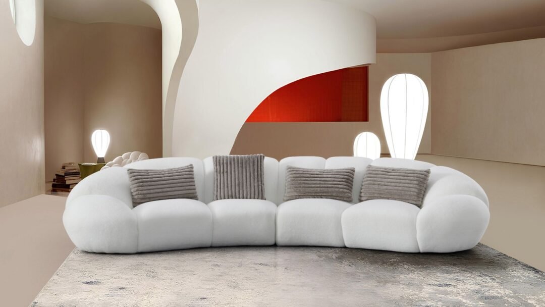 canape 4 places blanc moderne