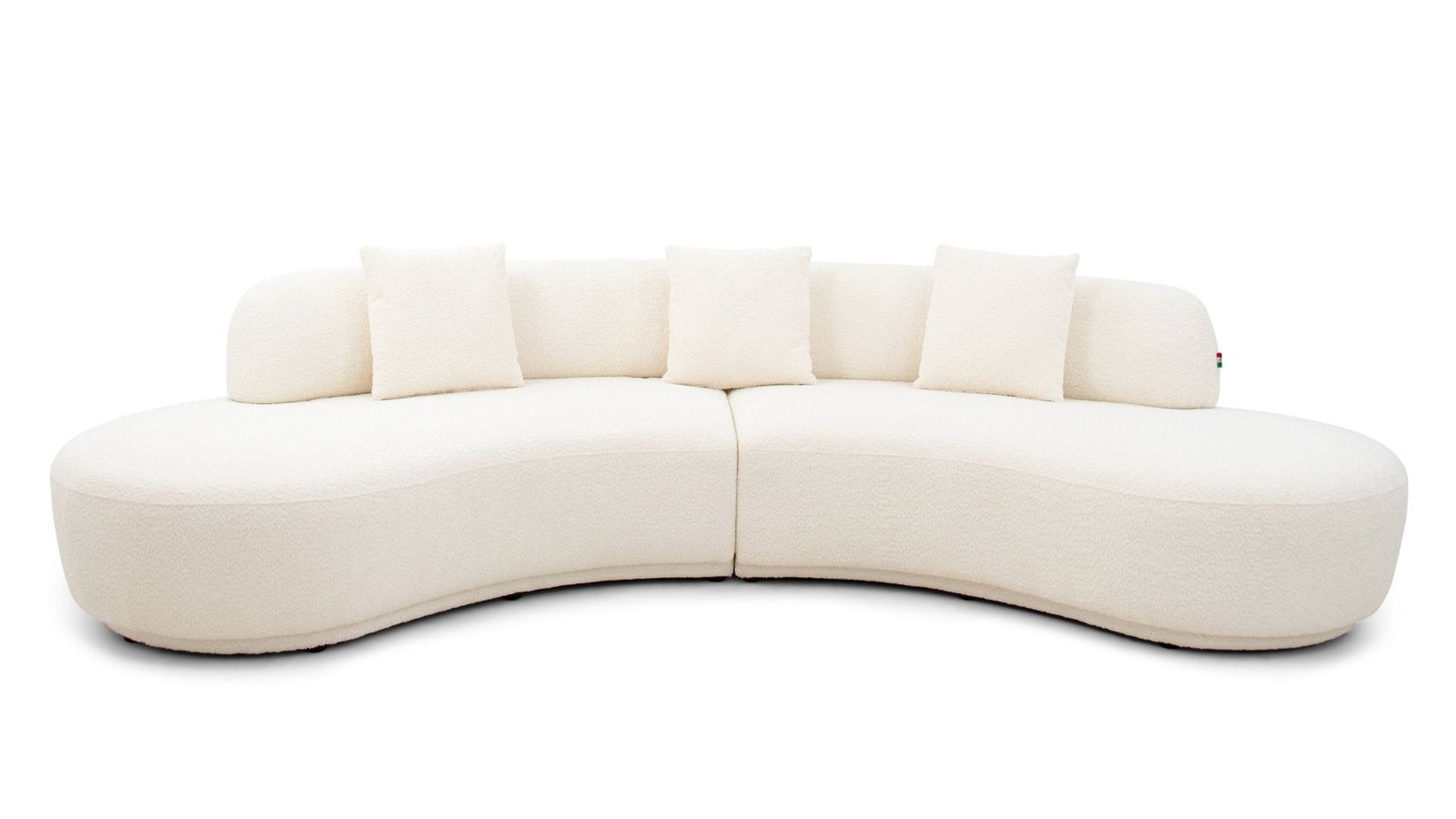 canape incurve design moderne bouclette blanc