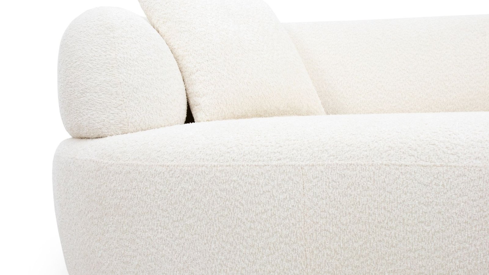 canape marea detail tissu bouclette blanc