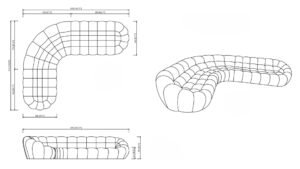 dimensions canape grand format noir xxl