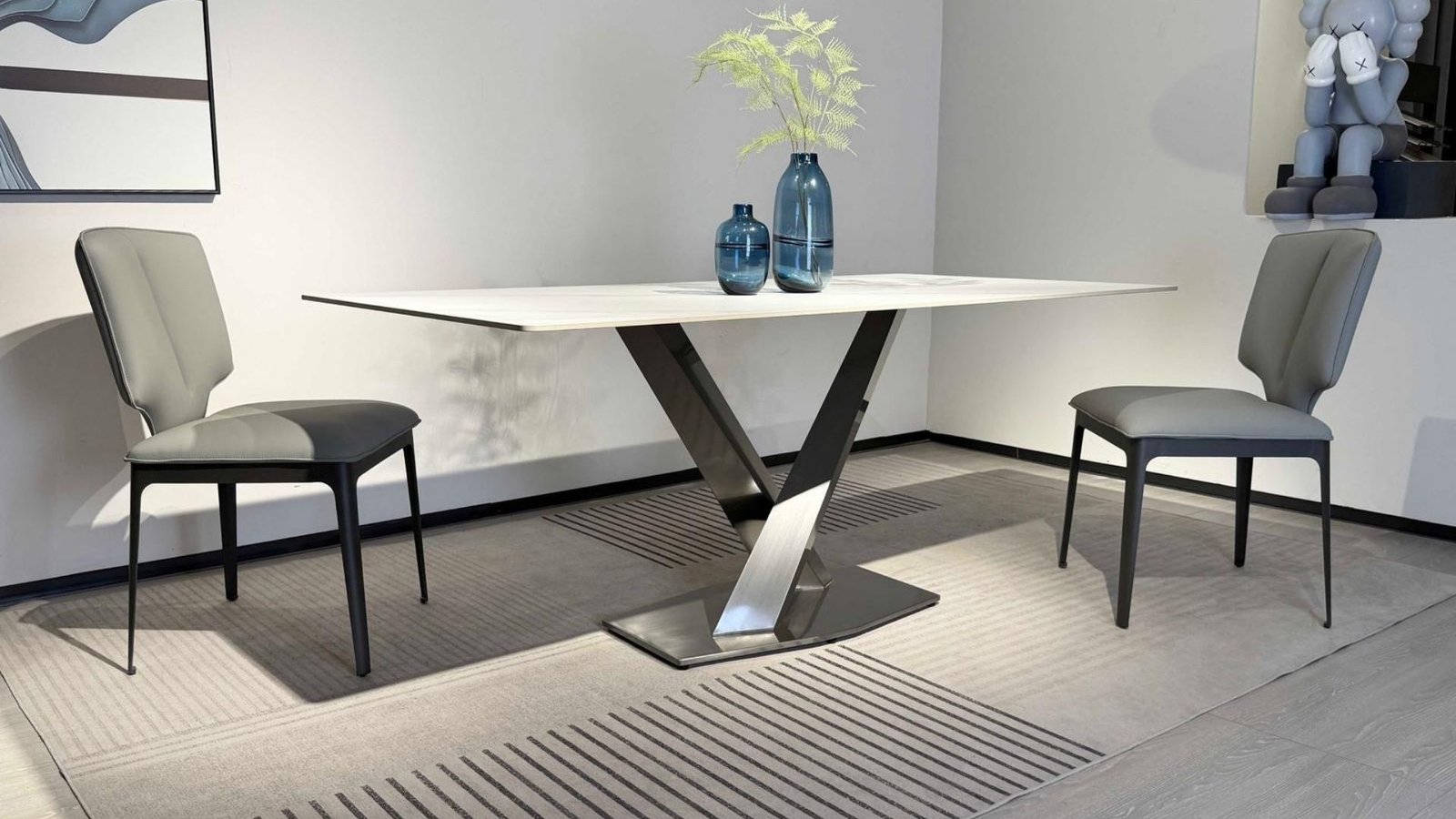 table a manger ceramique effet marbre