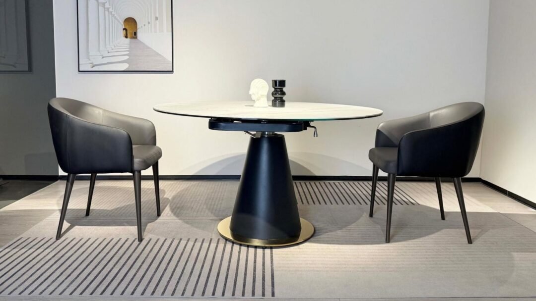 table ronde extensible avec rallonges integrees