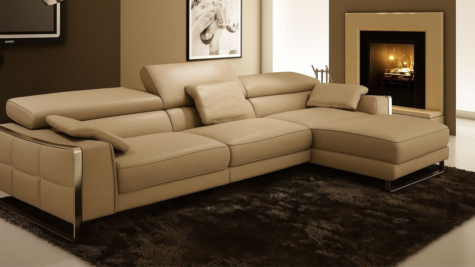 canape d angle beige design