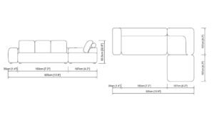 canape d angle en tissu dimensions