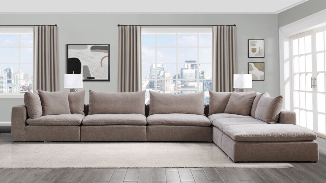 canape d angle grand format beige design