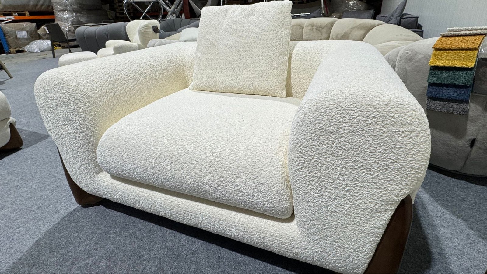 canapes 1 places tissu bouclette