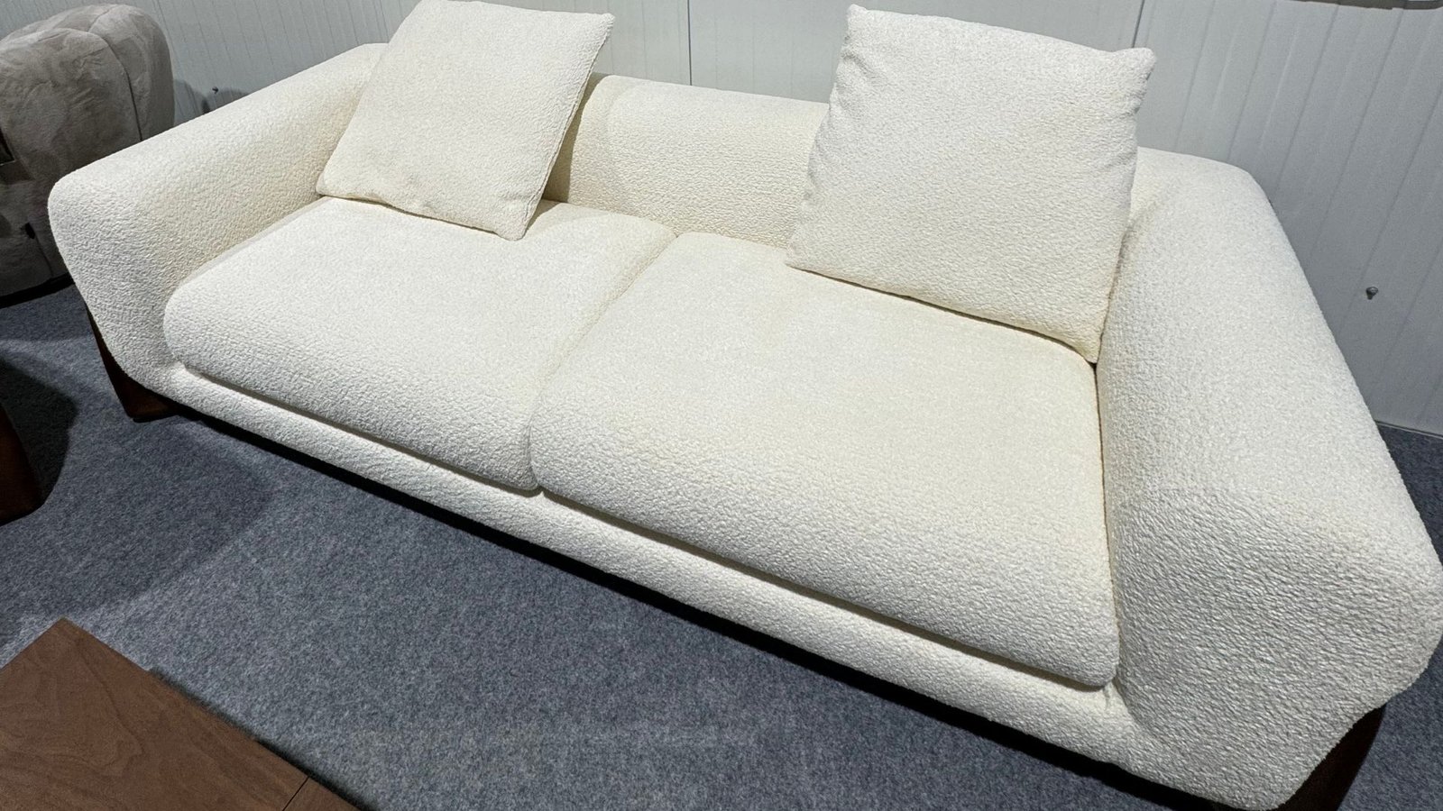 canapes 3 places tissu bouclette