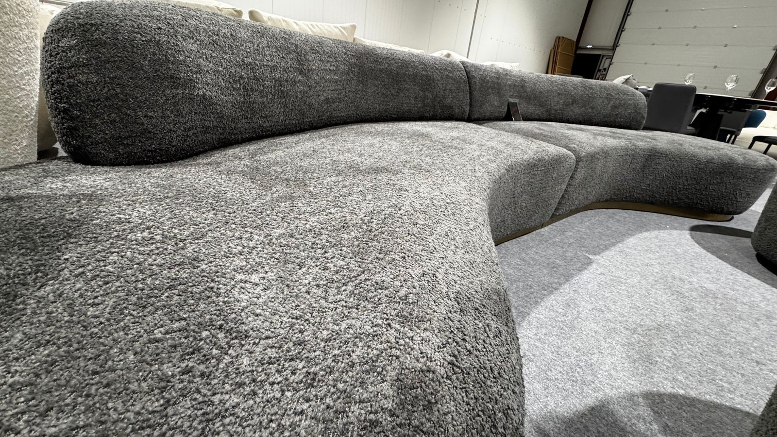ensemble canape fauteuil gris design italien haut de gamme
