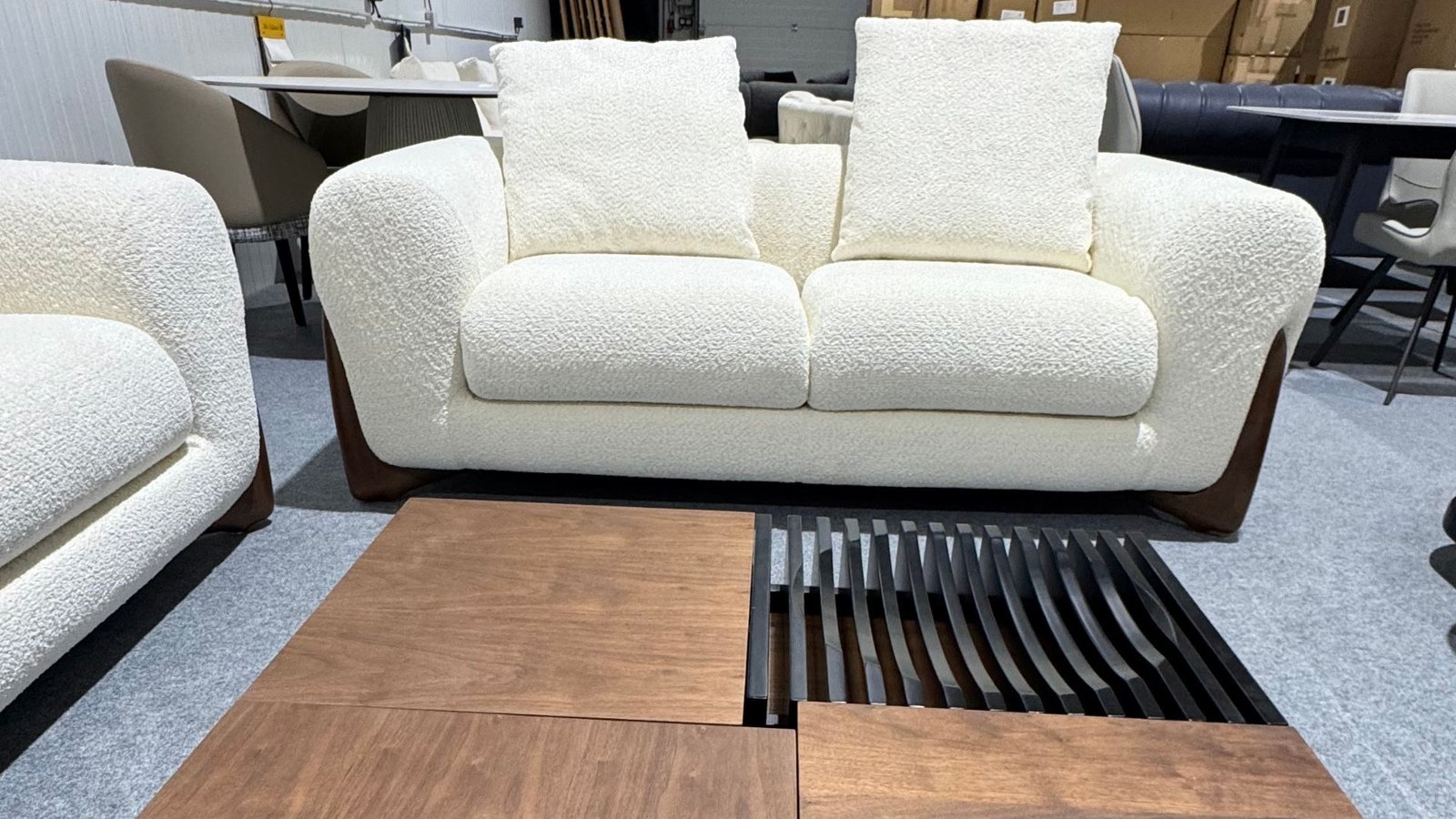 ensemble canapes 3 2 1 tissu bouclette haut de gamme