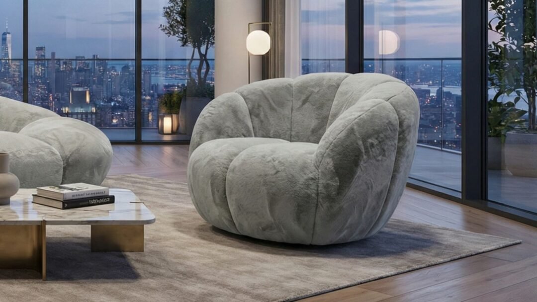 fauteuil coquillage gris de pascalis mobilier