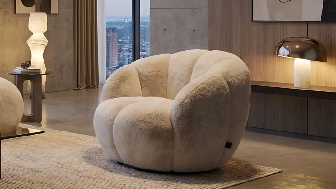 fauteuil design coquillage beige de pascalis