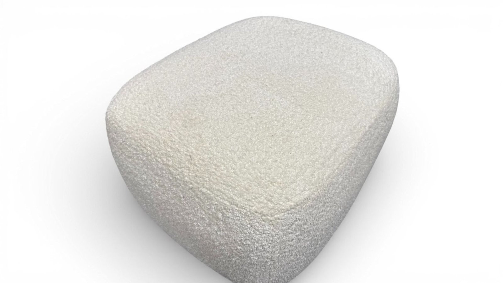 fauteuil tissu bouclette beige avec repose pied