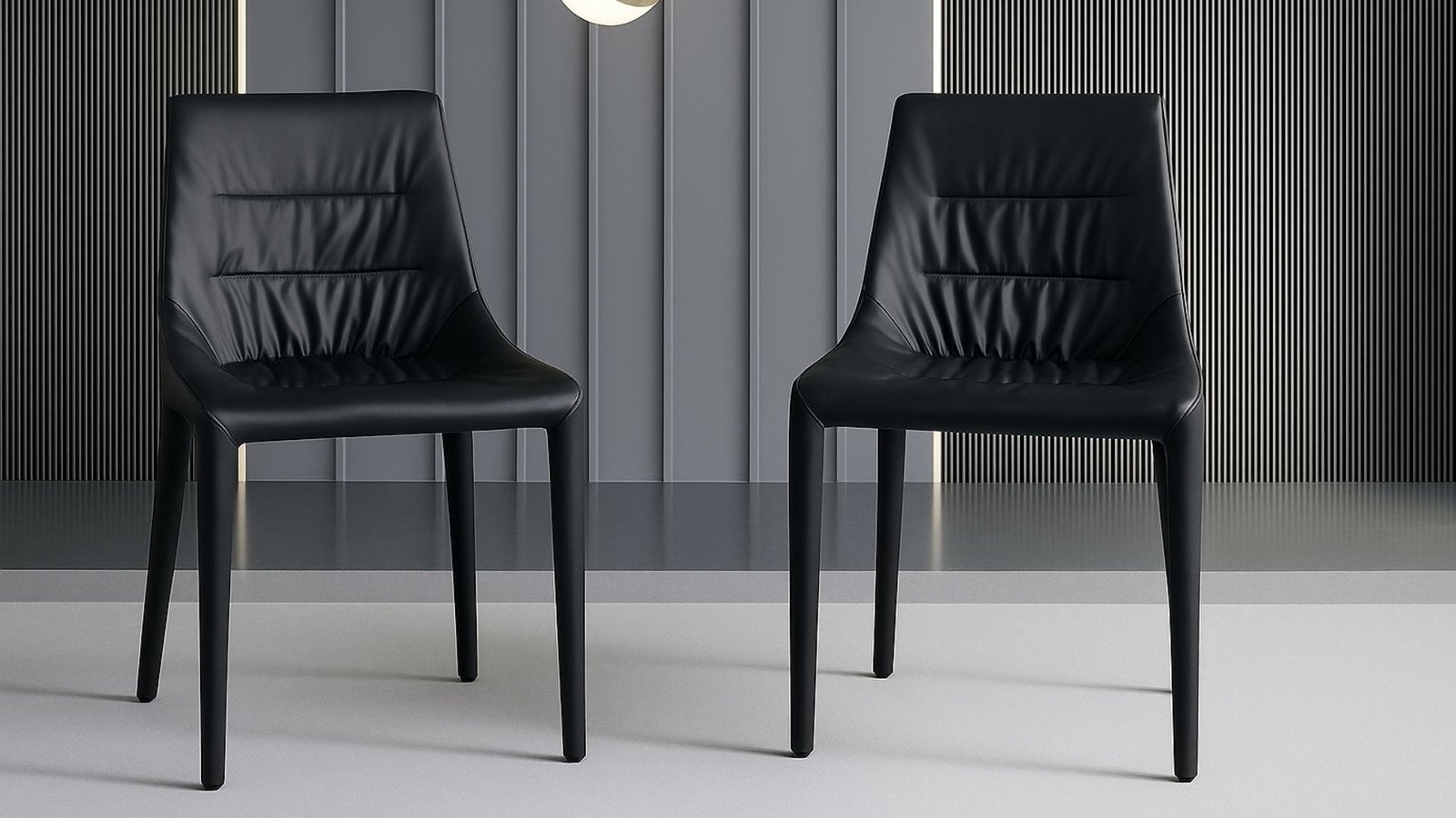 lot de 2 chaises design luxe noires