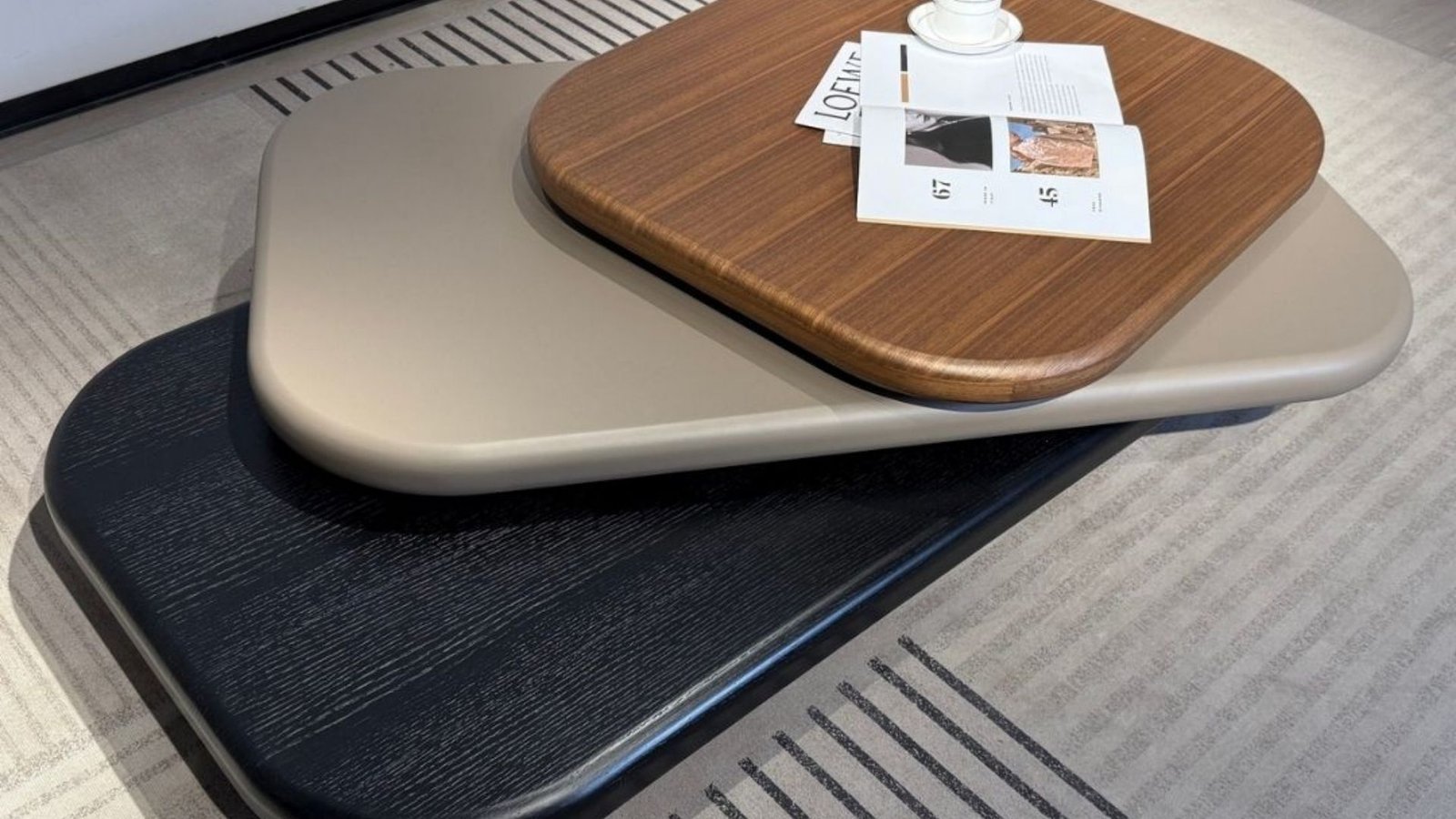 table basse bois modulable pivotante