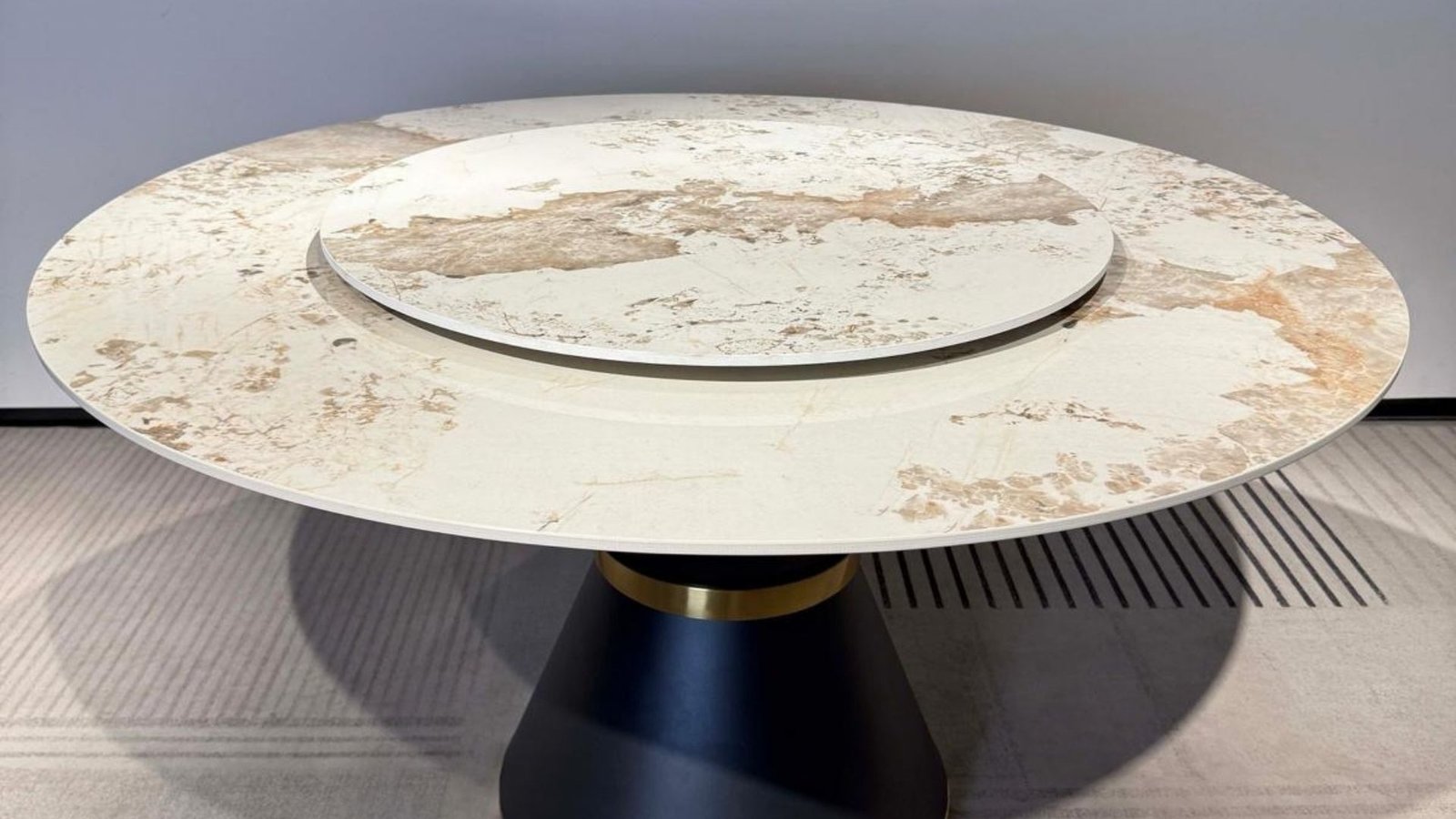 table ronde duetto plateau central rotatif