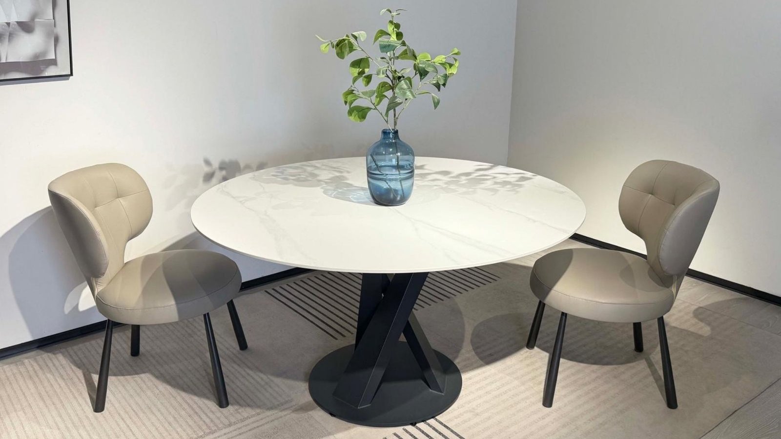 table ronde effet marbre