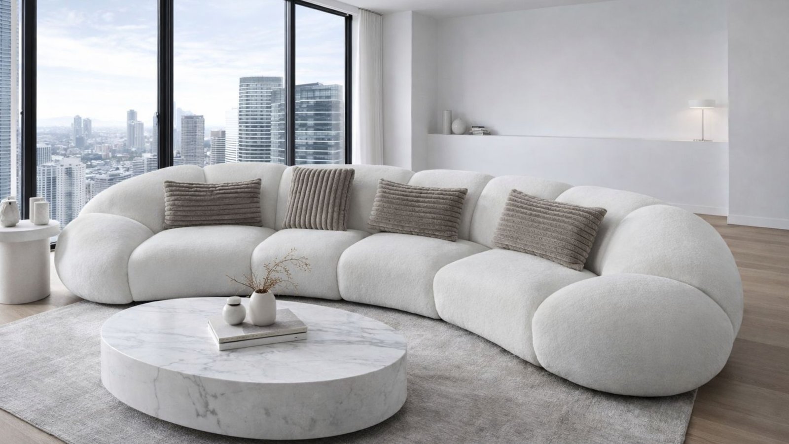 canape 4 places blanc moderne de pascalis