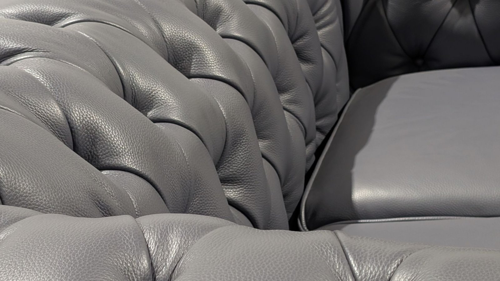 canape chesterfield 3 2 1 simili cuir gris bleu