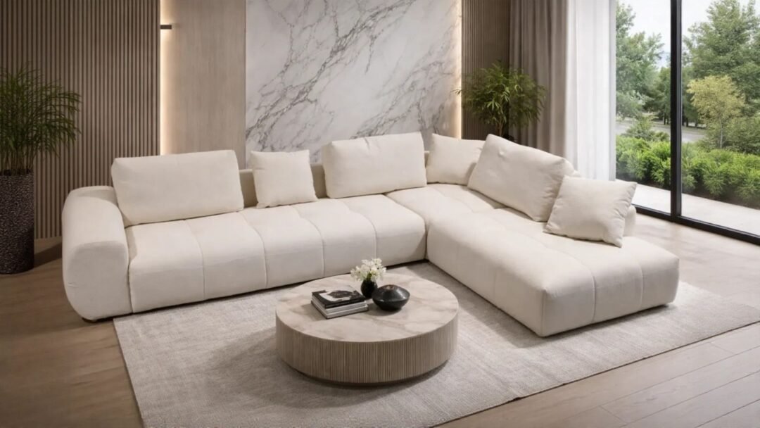 canape d angle beige en tissu