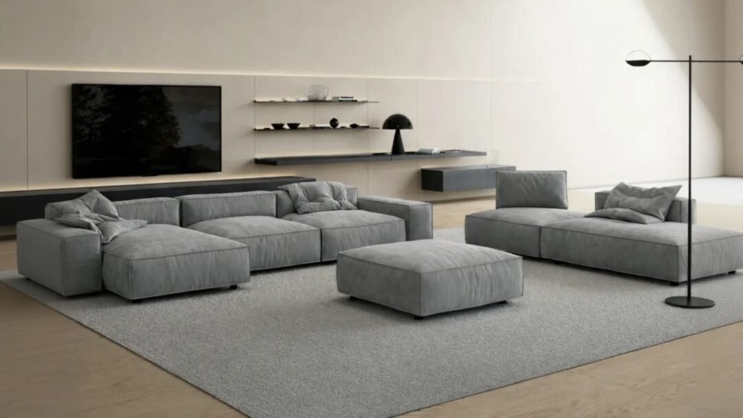 canape modulable en cuir nubuck