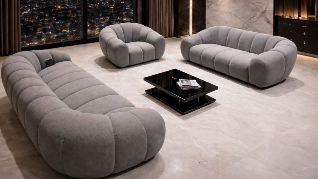 ensemble canape 3 places 2 fauteuils gris de pascalis mobilier