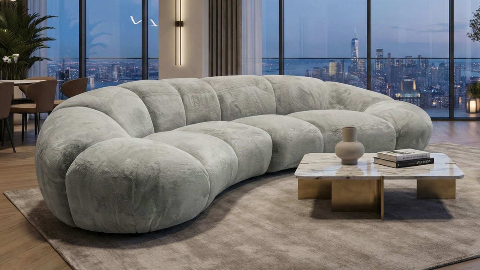 canape 4 places droit design