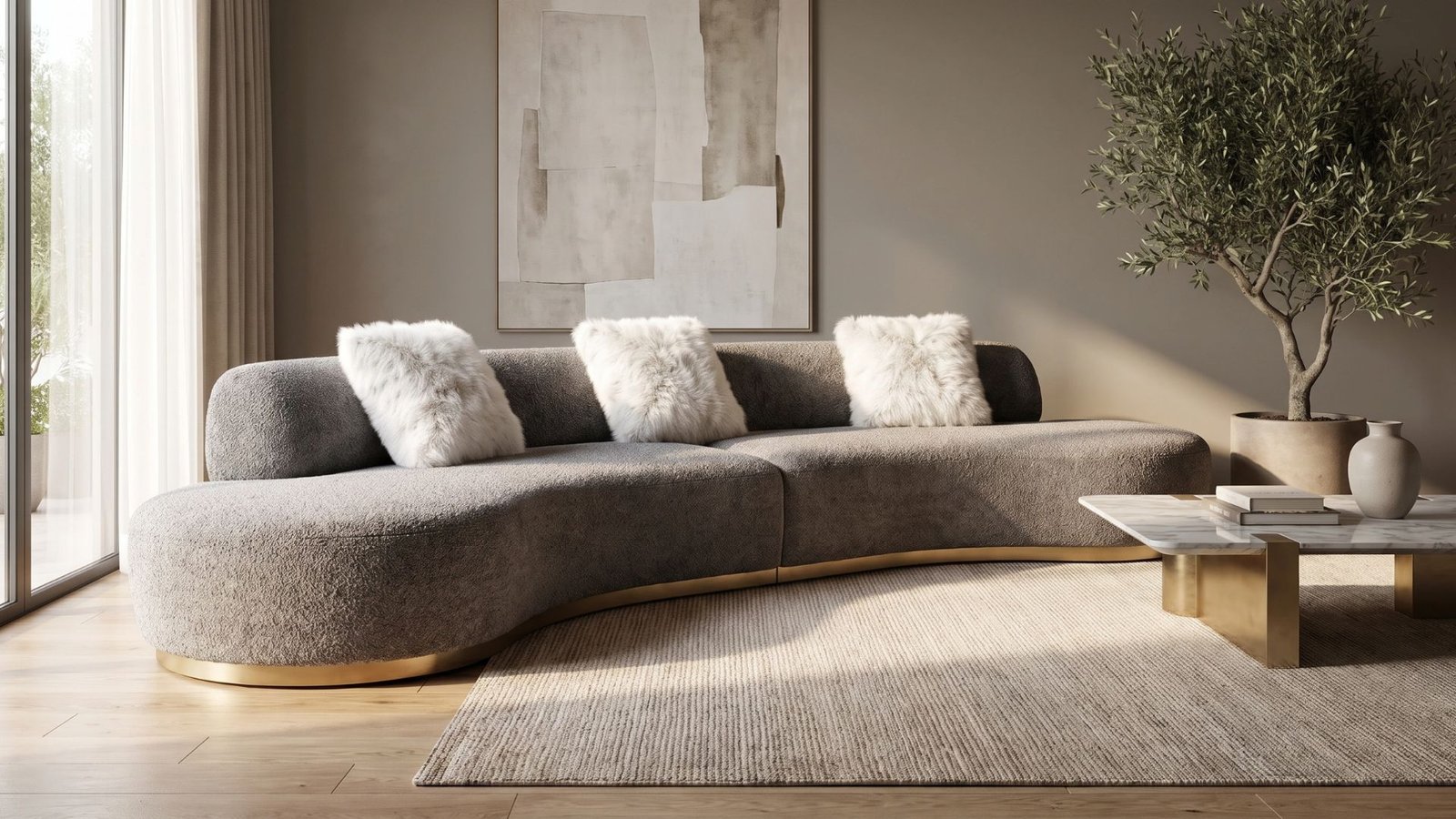 canape 6 places gris design