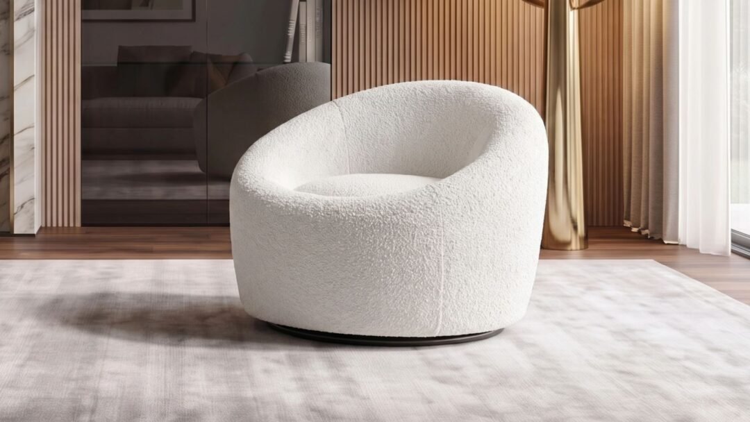 fauteuil pivotant salon design beige